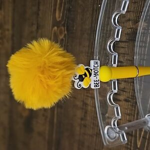 Bee-Yotch bee pen with pom pom - hand crafted